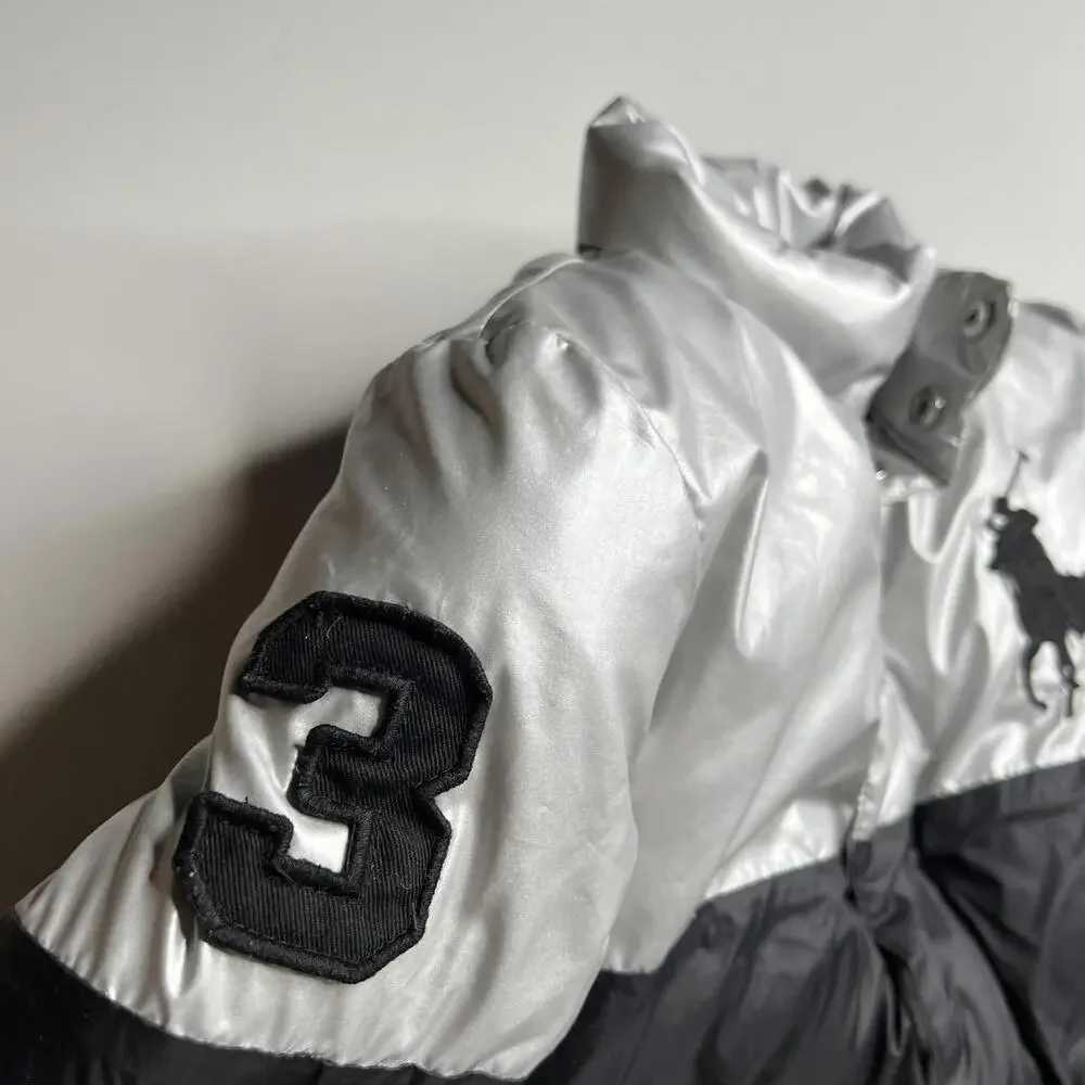 Polo Ralph Lauren Jacket Kids‎ 5 Black Silver Down Puffer Polo Bear Colorblock